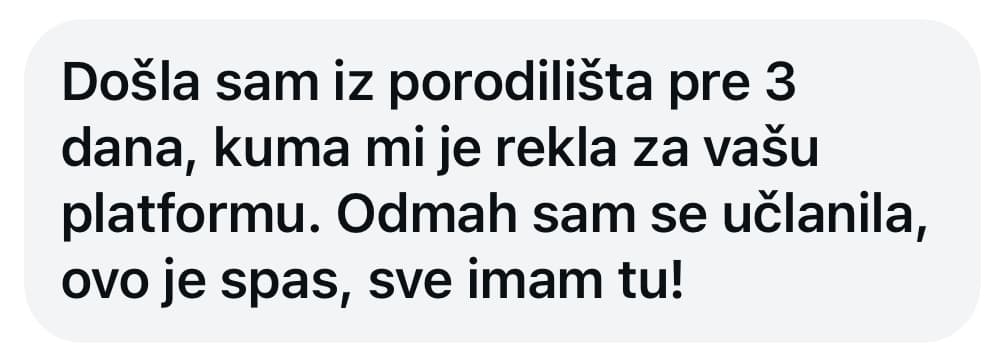 Poruka roditelja o platformi Doktor i dete, 1