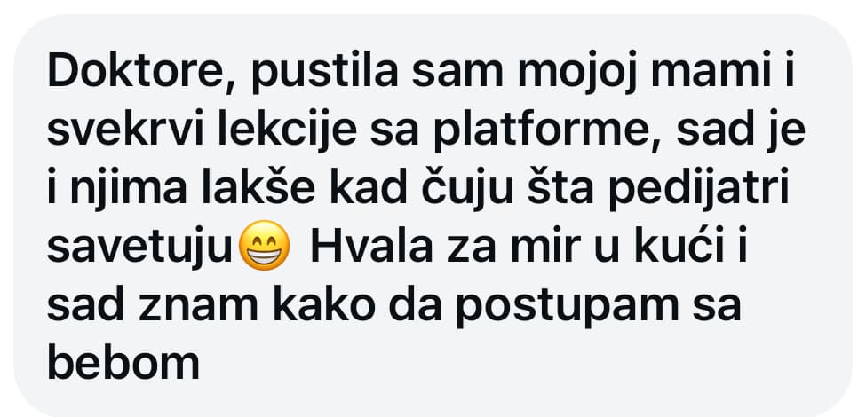 Poruka roditelja o platformi Doktor i dete, 3