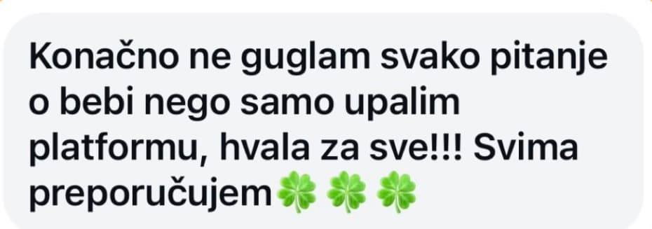 Poruka roditelja o platformi Doktor i dete, 9